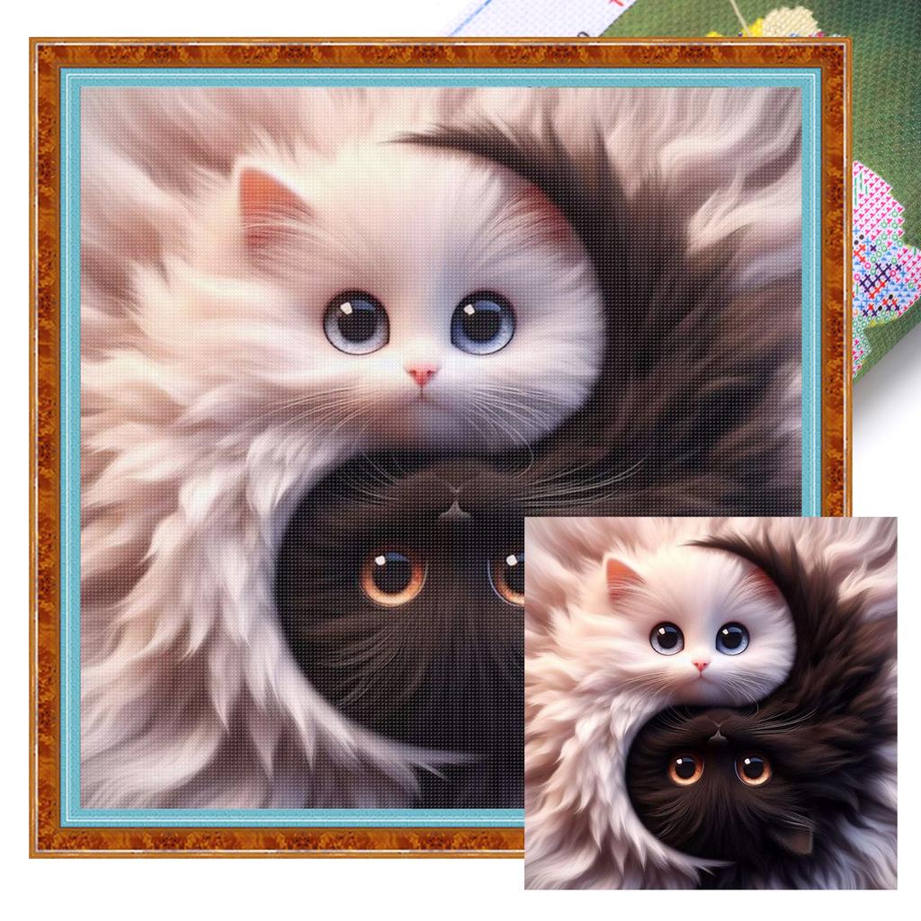 Tai Chi Yin Yang Full 11CT DIY Stamped Cross Stitch Kits 40x40cm Printed Cross-Stitch Kits for Adults Home Decor