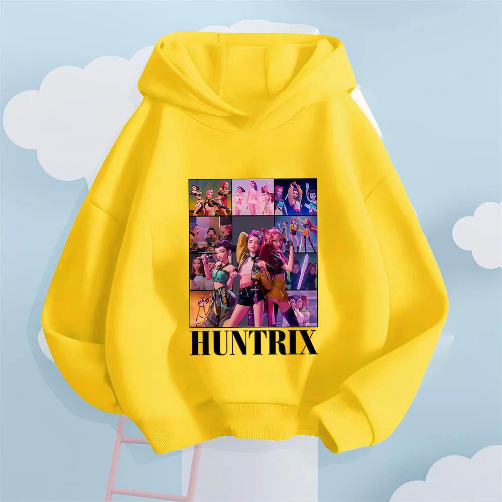 2025 Höst/Vinter Barnsportkläder, Flickors Lediga Topp, Sportkläder Tryckt Kpop Devil Hunter Hoodie