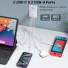 40W USB C Charger Block, 4-Port Flat Wall Charger Fast Charging Block[USB A & USB C]Multiport C Plug Type C Power Adapter Brick Compatible with