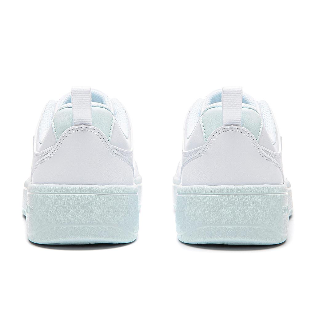 Li Ning Sunny Sky Summer Classic Color Block Fresh Versatile Casual Durable Breathable Low Top Skate Shoes Kids sneaker White Blue AGCW492-4
