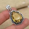 Elegant Citrine Topaz Gemstone 925 Sterling Silver Handmade Jewelry Unique Pendant