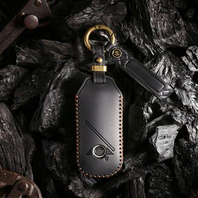 2024 Genuine Leather Handmade Car Key Case Cover for BMW MINI Key Fob Protector