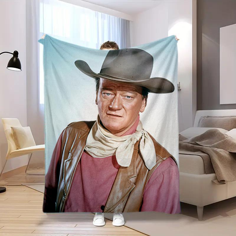 

1PC John Wayne printed blanket, all season lightweight home office outdoor nap multifunctional blanket 80cm x 120cm