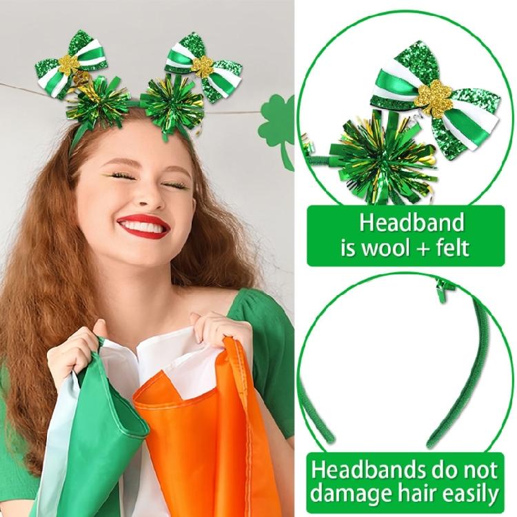 Festival Saç Bandı Payetli Saç Halka StPatricks Yonca Saç Bandı Parti Aksesuarları