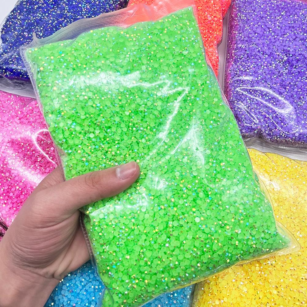 Hot Sale 2-6mm Flatback Resin Rhinestone Appliques Round Shape Bulk Colors for Nail Art Decoration Shoes Clothes Cup DIY