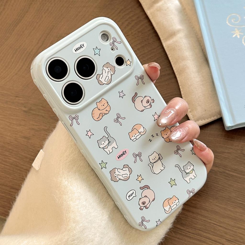 Suitable for Apple 17promax Mobile Phone Case Iphone16 Cute Cat 15 Anti-fall 13 Soft 12 Korean Style High Quality