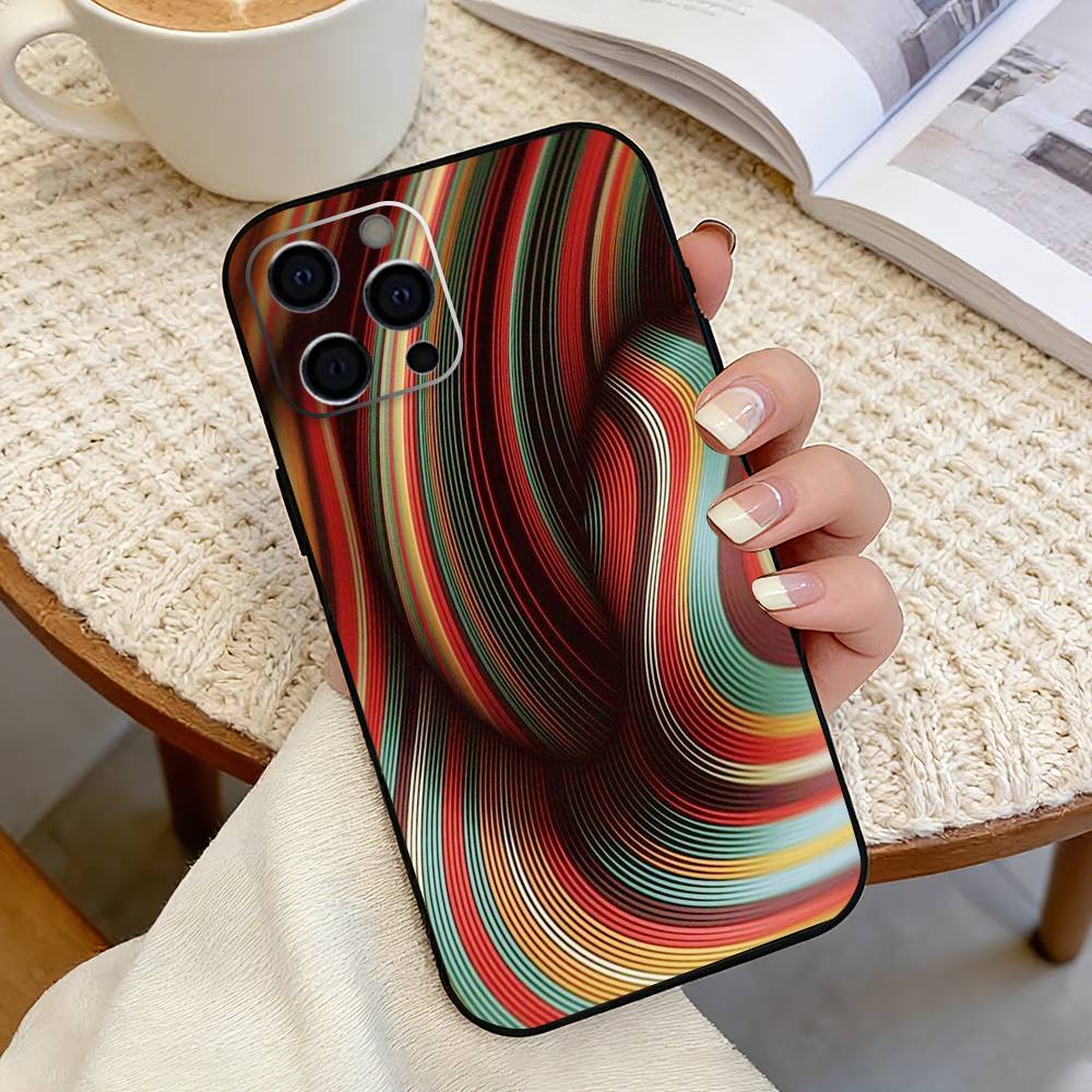 Modern Art Wave Phone Case Silicone Soft For IPhone 17 16 15 14 13 12 11 X XR Plus Pro Max Plus