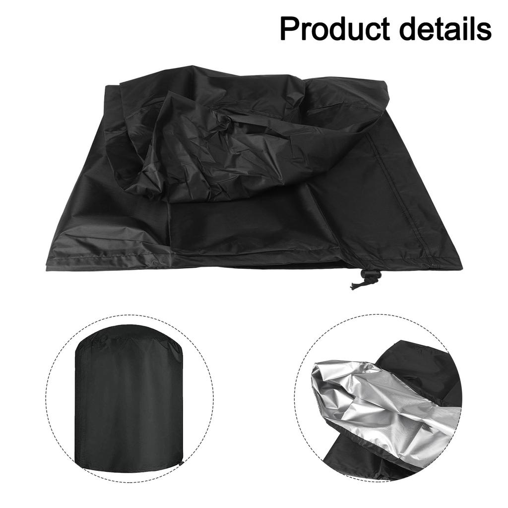Round Waterproof Barbecue Grill Cover Heavy Duty Construction with Adjustable Fit for Maximum Protection Outdoors