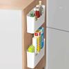 Kitchen Cabinet Door Cling Film Storage Rack, Storage Box, Wall Mounted Cabinet Door Inner Refrigerator Shelf Side Storage
