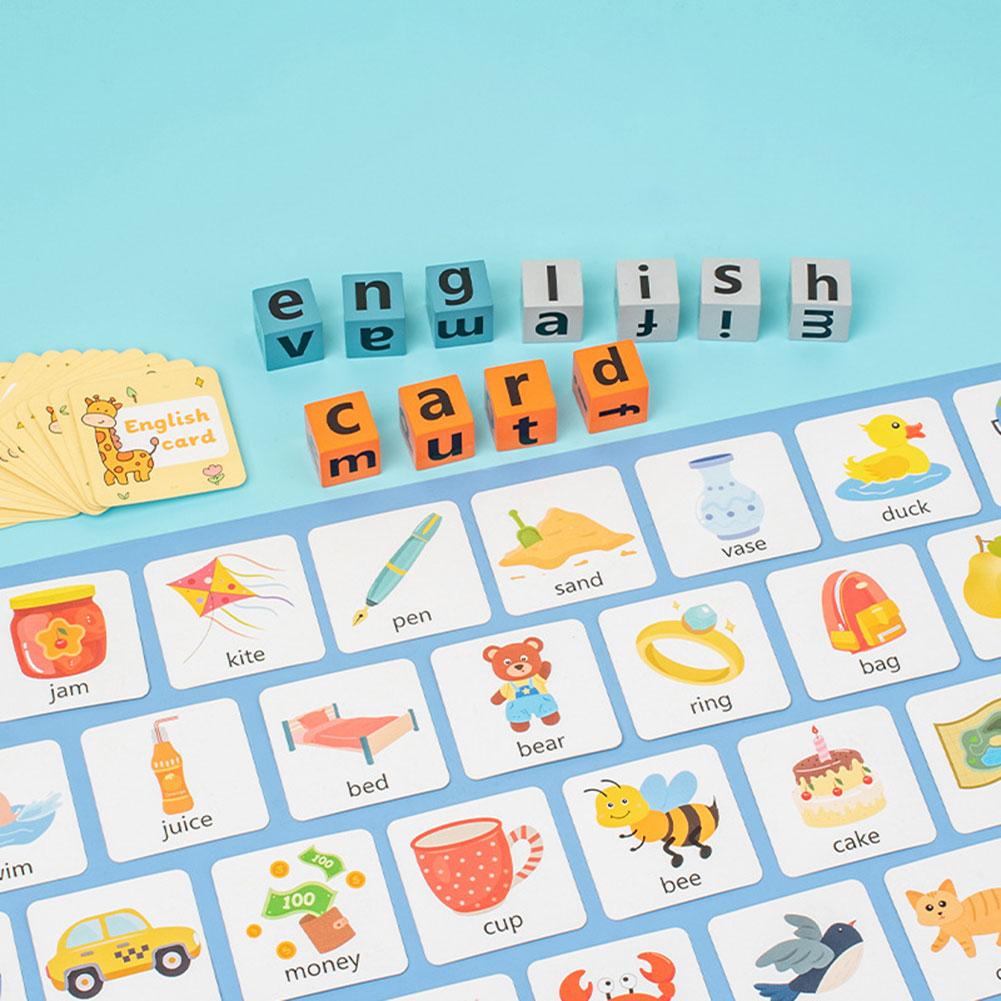 Kids English Spelling Game Parent Child Interactive Alphabets Learning Dices Toy Toddlers Early Education Word Recognition Game