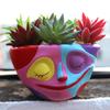 Colorful Resin Flower Face Pot for Desktop, Balcony & Outdoor Decor