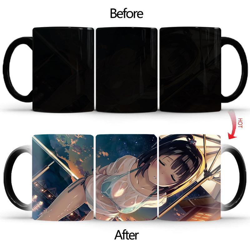 Sexy Girl Cup Hot Reaction Coffee Cup BSKT-083 Personalized Gifts Porcelain Mugs Free Shipping Custom Mug Anime Cups Drinkware