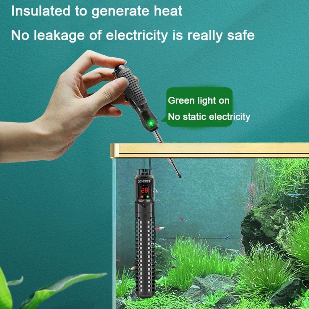 50-500W Fish Tank Heating Rod Leave Water Power Off LCD Display Digital Aquarium Submersible Heater with Suction Cup