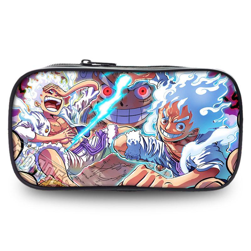 Estuche de Lápices One Piece Luffy y Zoro - Bolsa de Papelería con Estampado de Dibujos Animados Genial