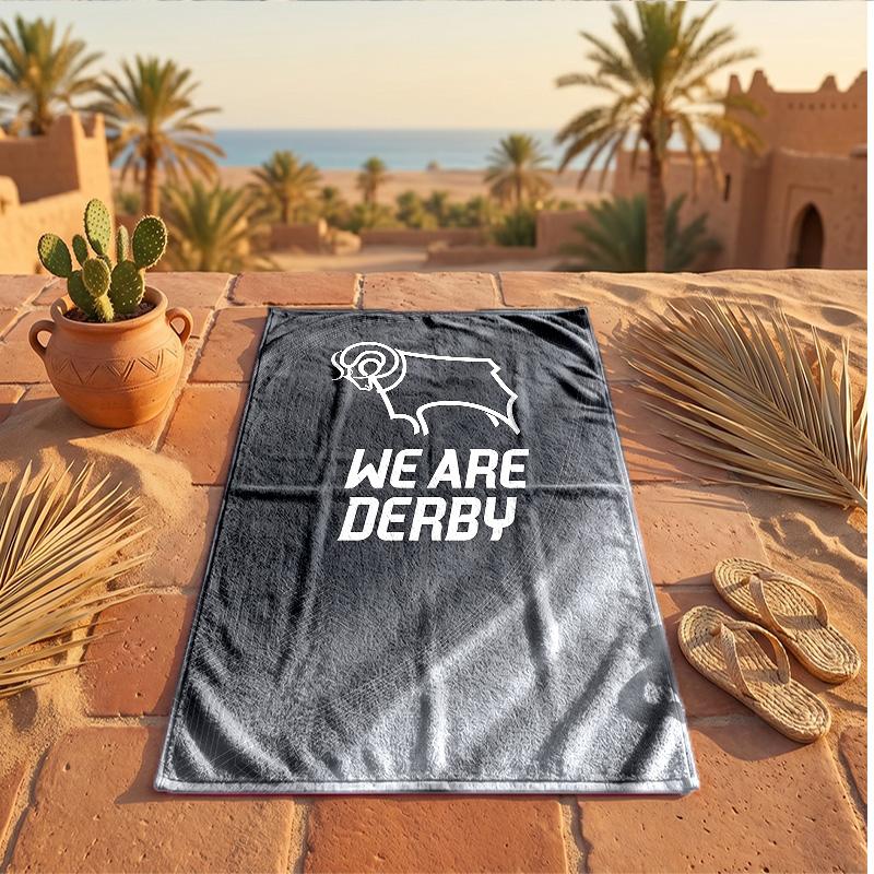 Toalla de Playa Suave de Secado Rápido con Temática del Derby County?Toalla Seca Para Vacaciones de Verano en la Playa Natación