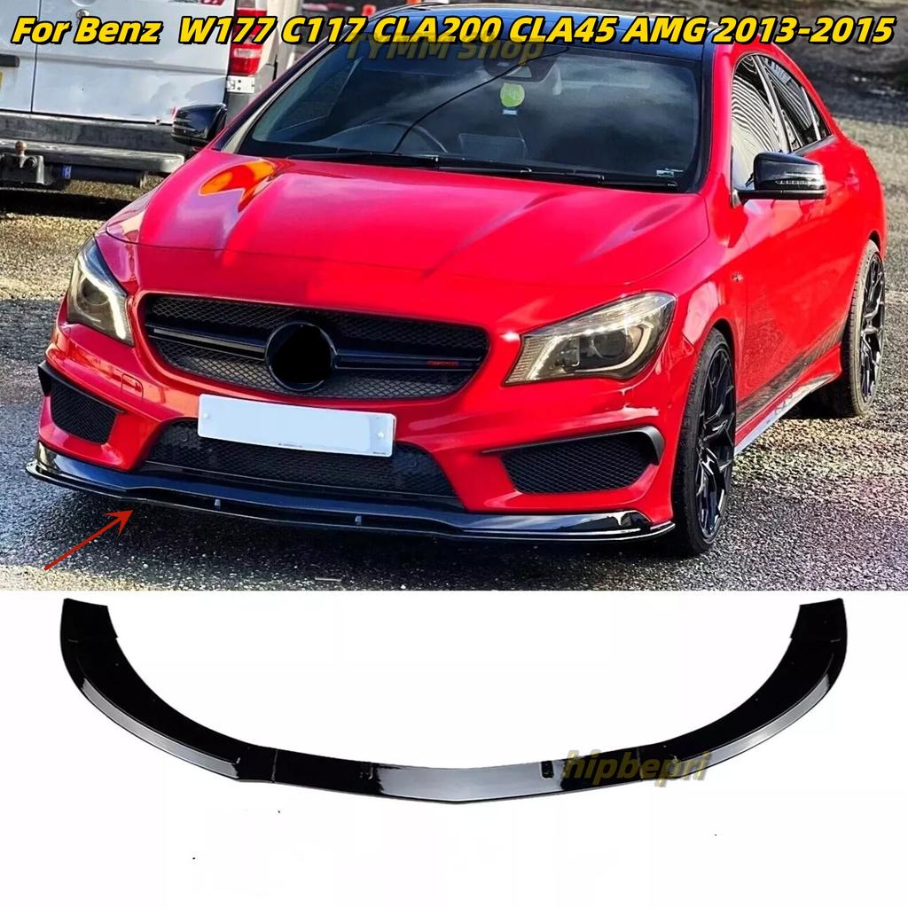 For Benz CLA Class C117 W117 CLA45 AMG Line 2013 2014 2015 Car Front Bumper Splitter 3Pcs Glossy Black Spoiler Lip