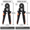 Hexagonal Self-Adjustable Ratchet Ferrule Crimping Tool Kit 23-7AWG 0.25-10mm² Crimper Kit with Ferrule Sleeves Wire Terminals