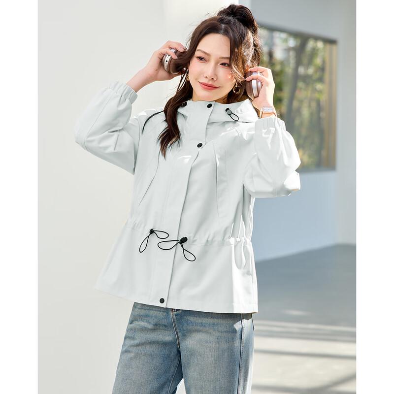 TERRE BLEUE Damen Kurzparka Jacke mit Kapuze