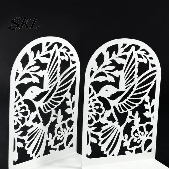 Non-slip Bookends 1 Pair Metal Hummingbird for Shelves, Decorative Heavy Duty Book Ends Stoppers Silhouette Office, Desk, Shelf, Non-Skid Holder
