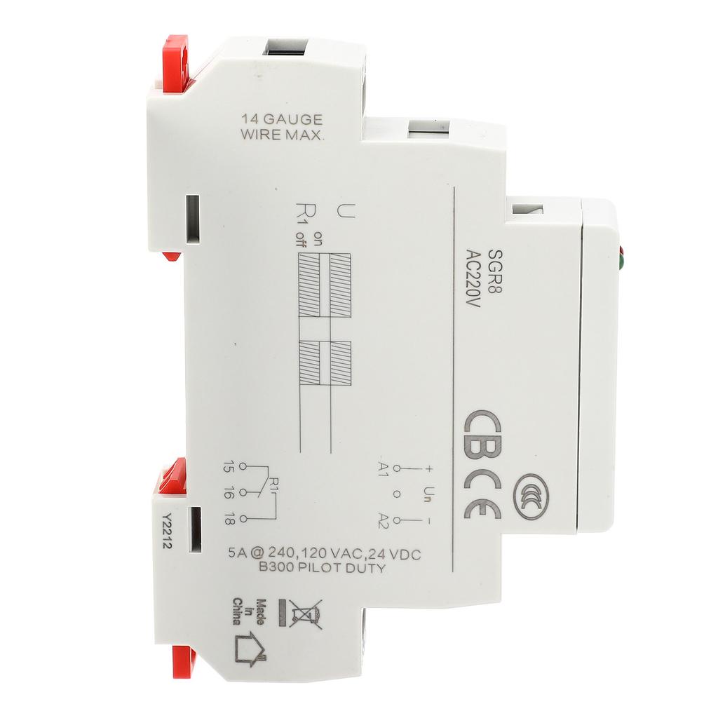 Intermediate Relay Auxiliary Circuit Relay 5A 16A 12‑240V AC DC with LED Indicator for Safety