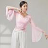 Elegant Chinese Folk Dancewear Hanfu Style Mesh Top Breathable Classical Dance Top  Women Dancewear