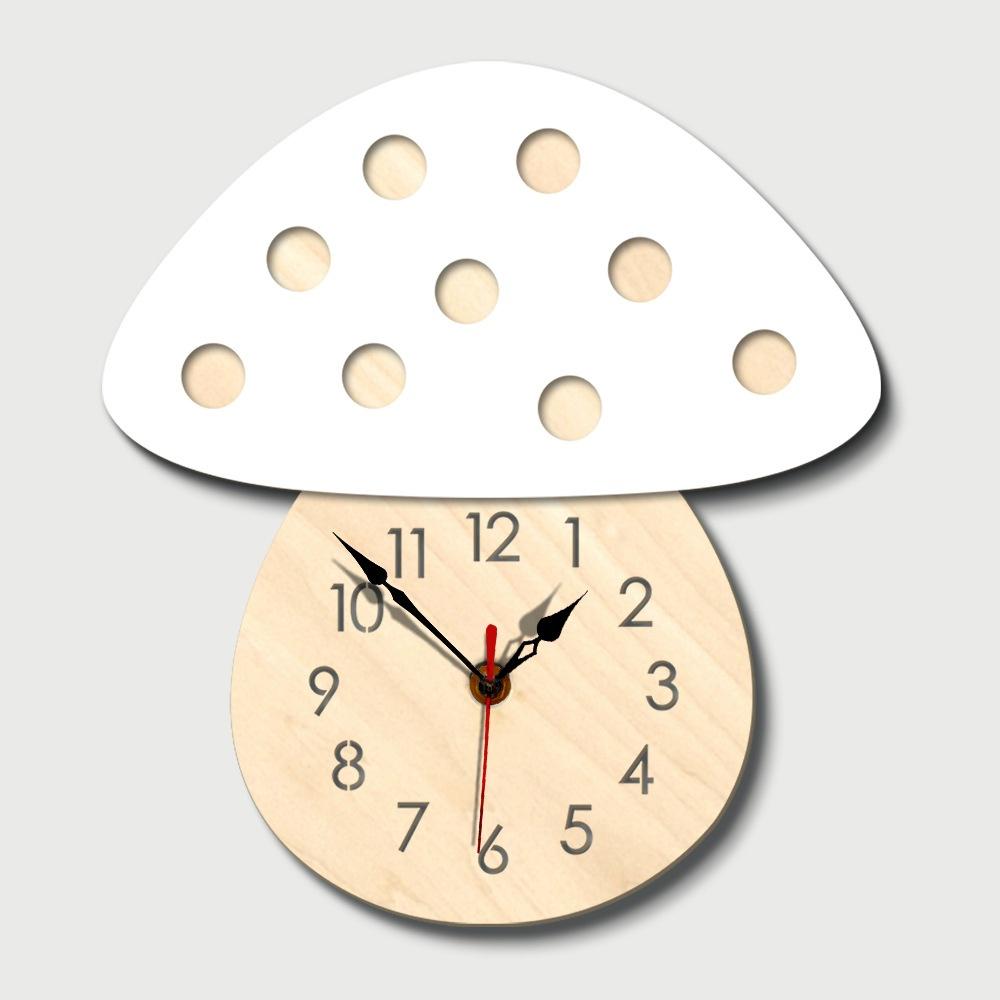 Mushroom Clock DIY Wall Clock Creative Cartoon Wall Acrylic Clock Home School Child Gift
