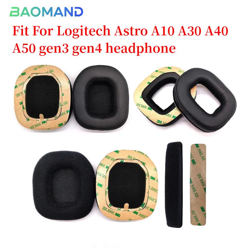 Replacement Protein Leather Ear Pads Cushion Cover Earpads for Logitech Astro A10 A30 A40 A50 Gen3 Gen4 Headset