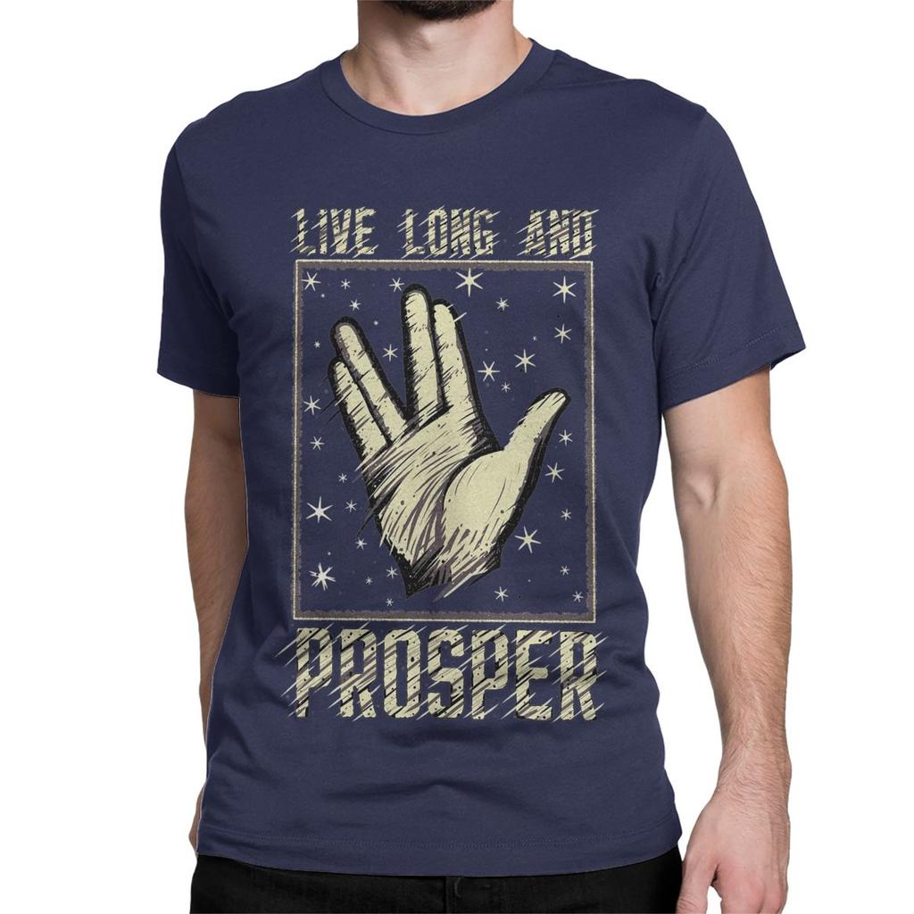 Lebe lang und in Frieden Film Herren Damen T-Shirts StarTrek Vulkan Neuheit T-Shirts Kurzarm T-Shirt Reine Baumwolle Druck Kleidung