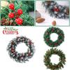 Festive 11.8-23.6in Snowy Red Ribbon Berries Pine Cone Christmas Wreath Xmas Gift