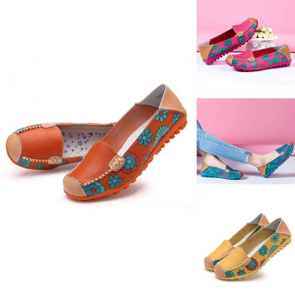 Elegant Women Leather Shoes Loafers Soft Leisure Flats Female Casual Shoes Size 36-44