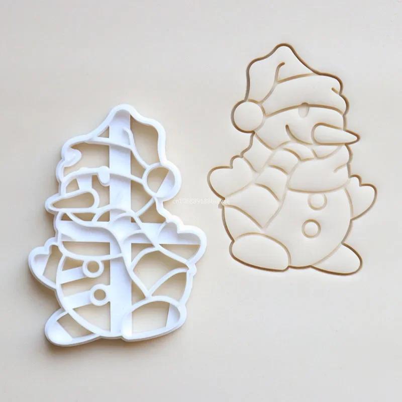 Vykrajovátka Vánoční Perníček Sněhová Vločka Santa Plastová Forma na Sušenky Razítko na Sušenky Vánoční Kuchyně DIY Pečicí Nástroje