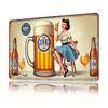 Vintage Beer Wall Sign   Retro Metal Poster with Cheerful Beer Theme for Kitchen Bar for Man Cave Garage or Office Decor K