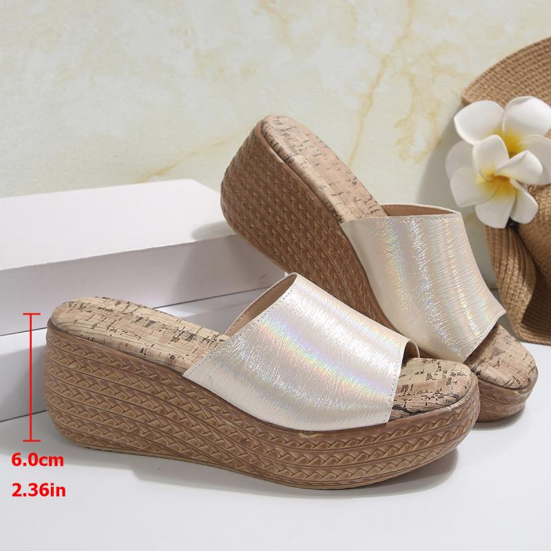 Fashion Sexy Peep Toe White Slippers Women 2025 Summer Chunky Platform Wedges Sandals Women Super High Heel Anti Slip Sandalias Mujer