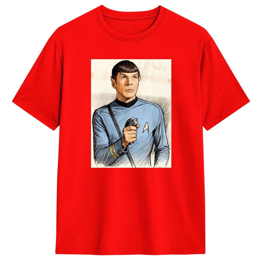 Mr Spock Stars Treks T Shirt Summer Leisure T Shirts Mens Cotton Crew Neck Oversized Top Tees Short Sleeve Y2K Funny Tshirt