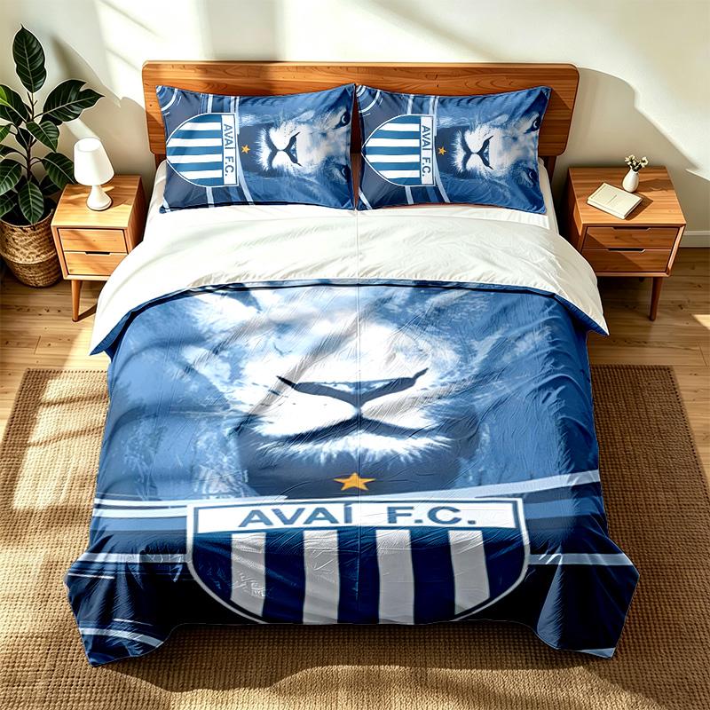 Avai Futebol Clube (5) 3pc set suitable for master bedrooms soft and comfortable an ideal gift for family and friends Includes one duvet cover and two