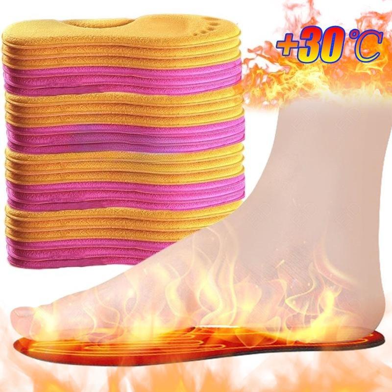 4/2Pcs Winter Fur Self Heating Insoles Foot Thermal Thicken Insole Memory Foam Shoe Pads Warm Sports Shoes Inserts for Women Men