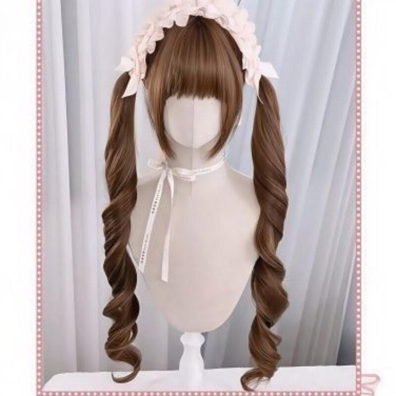 Wig Women's Long Curly Hair Lolita Natural Fluffy Imitation Cute Japanese Shao Luo Fashion Age-reducing Jk Full Headgear