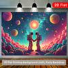 2D Flat the Romance of the Space Walker Indoor and Outdoor Party Banners Suitable for Birthdays and Weddings Polyester Fiber