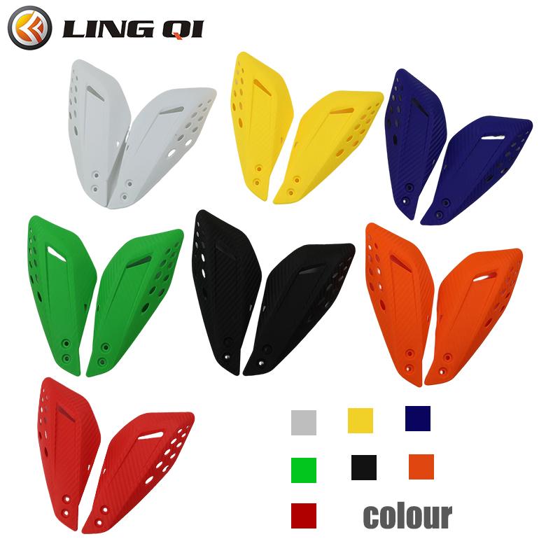 LINGQI Carbon Fiber Texture Universal Handlebar Protector Handguard Fit for Dirt Bike Front Brush Guard Bar Handle Protector