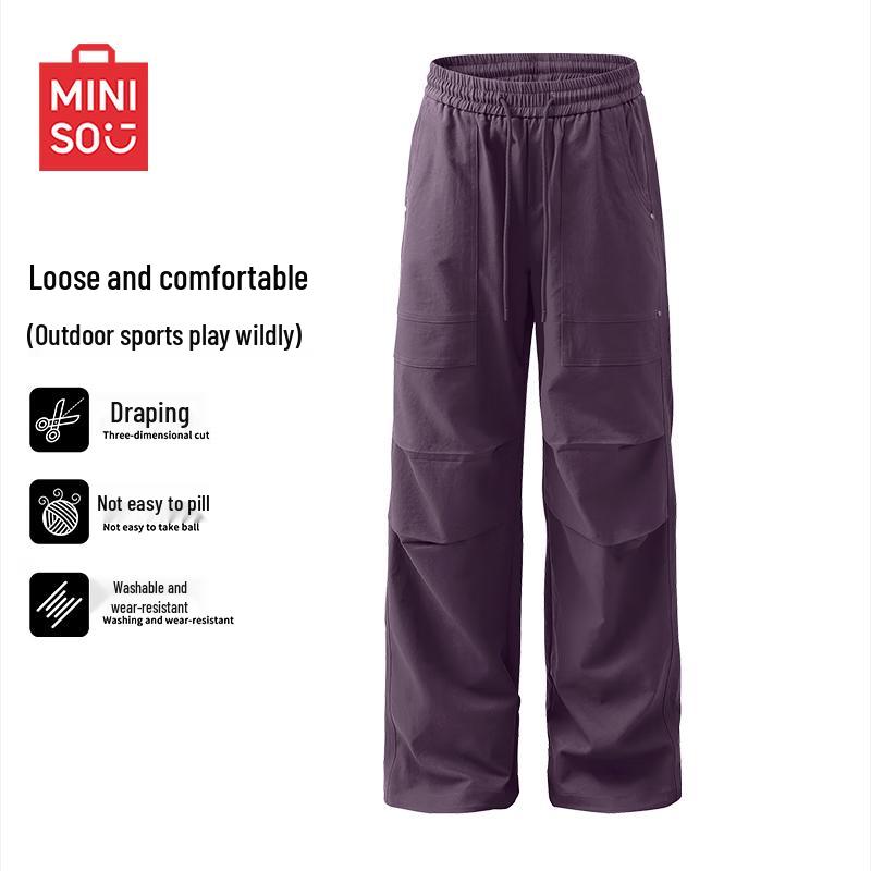 

MINISO Unisex Vintage Loose-Fit Cargo Parachute Pants 2XL