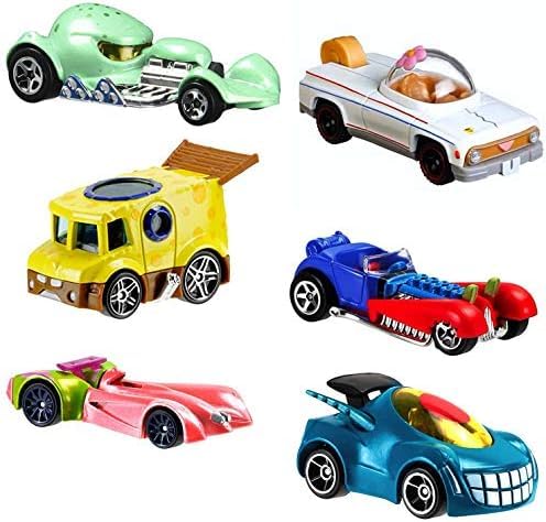 Underwater Wheels Spongebob Character Squarepants 6-Pack Car Bundle + Spongebob Yellow Bubble Van / Patrick Star / Squidward / Mr. Krabs / Plankton /