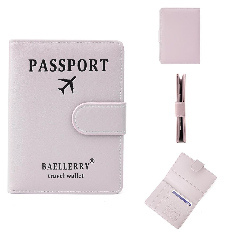 Baellerry Men and Women Pu Leather Short Purse RFID Card Holder Anti-magnetic Passport Holder Simple Snap Button Wallet