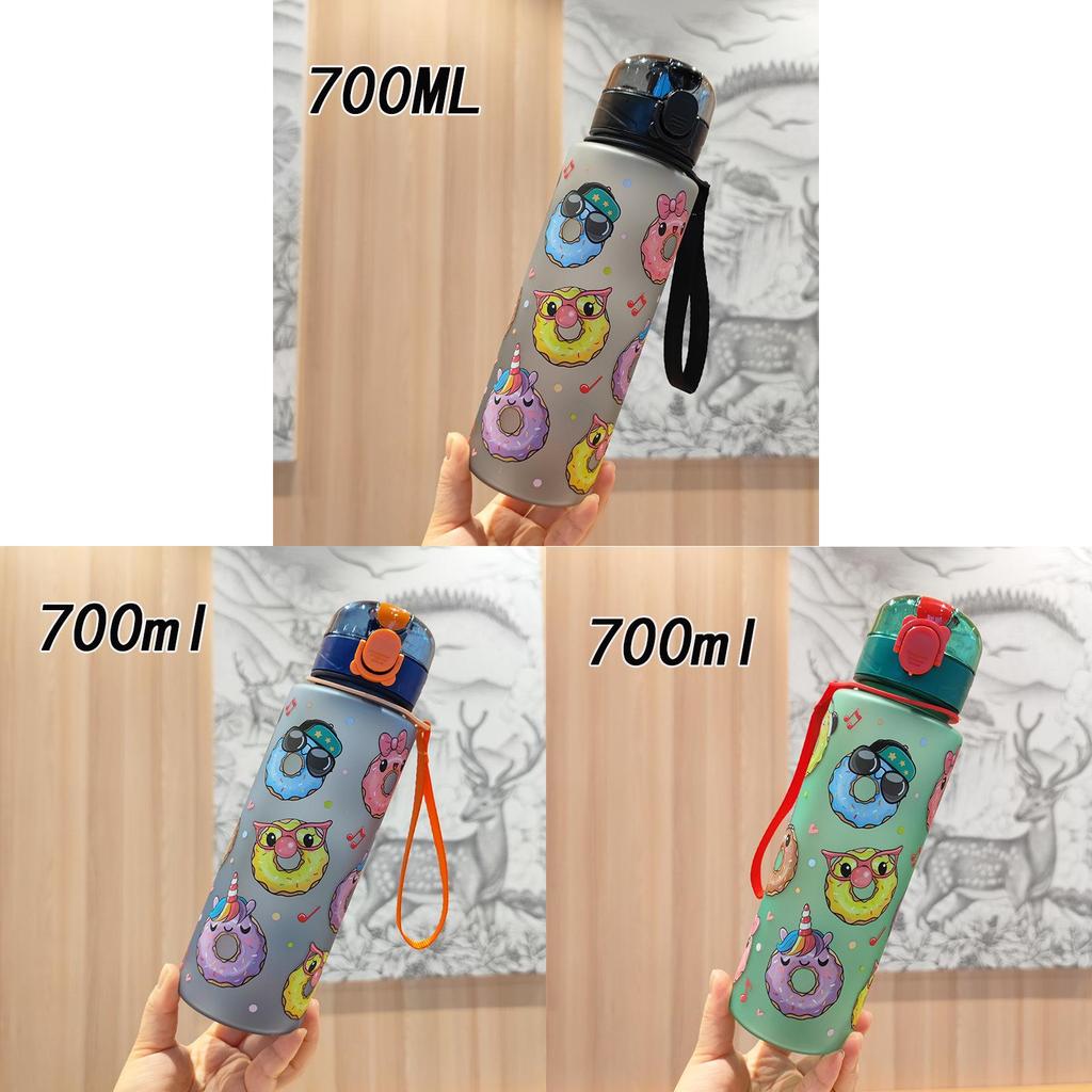 Cartoon Pattern Plastic Water Bottle With Leakproof Seal For Kids And Travel
