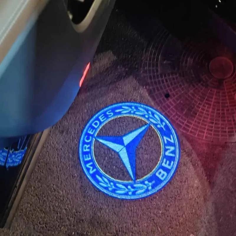 New 2025 Hot 2Pcs Led Car Door Welcome Light Logo Projector For Mercedes Benz W212 W205 AMG ML W166 W176 W177 W213 W246 GLB GLC