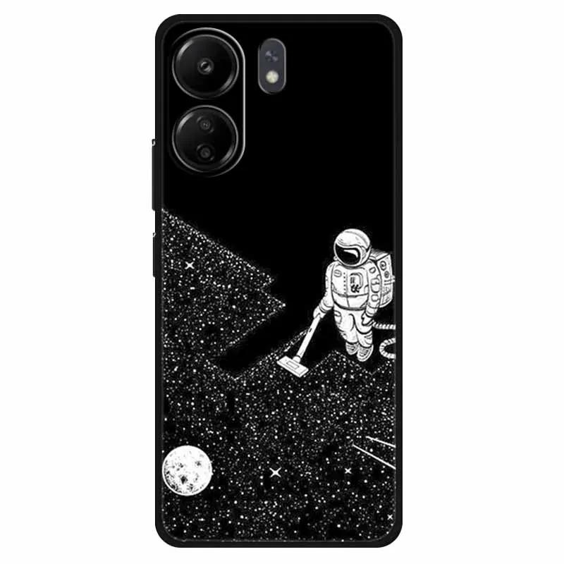Funda For Xiaomi Poco C65 Case Soft Lion Wolf Black Shockproof Back Cover for Poco C65 C 65 Soft Case Poco C65 Cool Soft Bumper