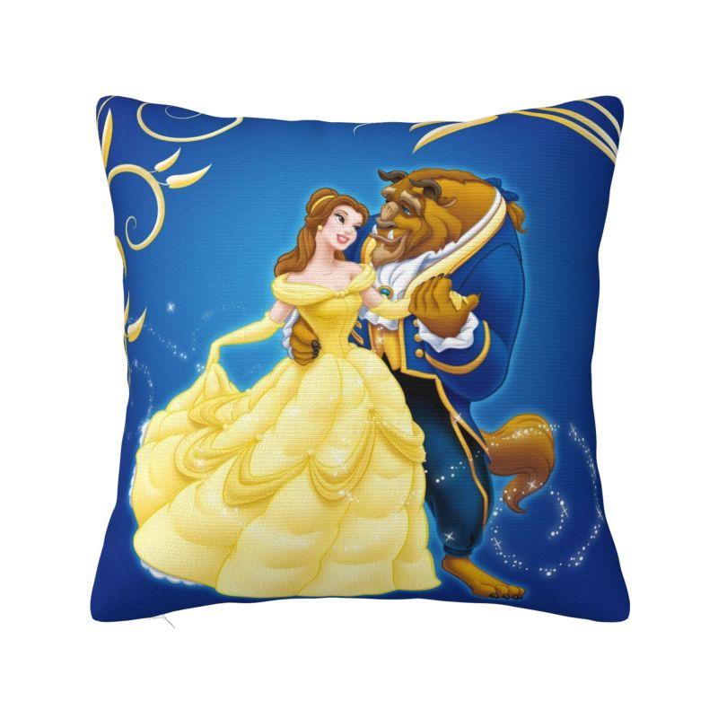 

Beauty And The Beast Cushion Covers 40x40cm Velvet Romantic Fantasy Song And Dance Movies Throw Pillow for Car Square Pillowcase 12x12Inch