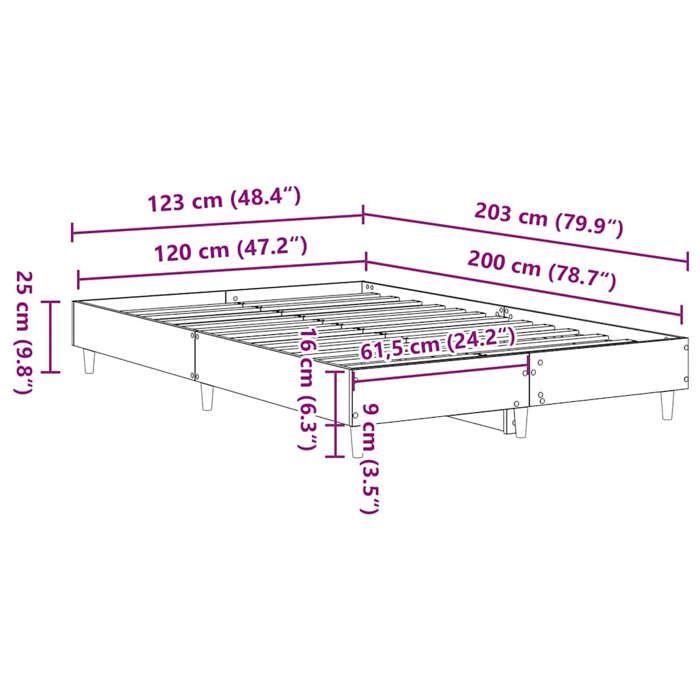 VidaXL Cadre de lit sans matelas blanc 120x200 cm bois ingénierie, meuble de chambre à coucher, sommier, lit double, lit, 861030