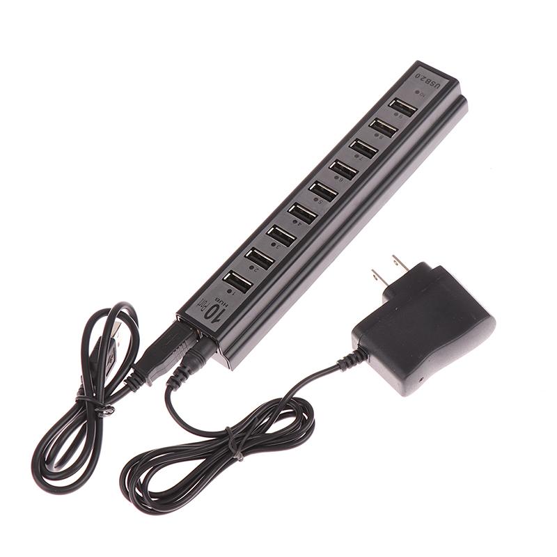 Netzteil USB-Ladegerät Hub-Adapter Hi-Speed ​​Multi Hub 10 Port für PC Laptop
