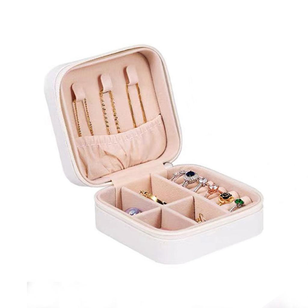 Jewelry Box Jewelries Storage Case PU Leather Organizer for Necklace Earring Rings Bracelet Ear