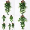 Epipremnum Aureum Green Plant Leaf Wall Hanging With Silk Flower Material For Home Decor And Wedding Decoration